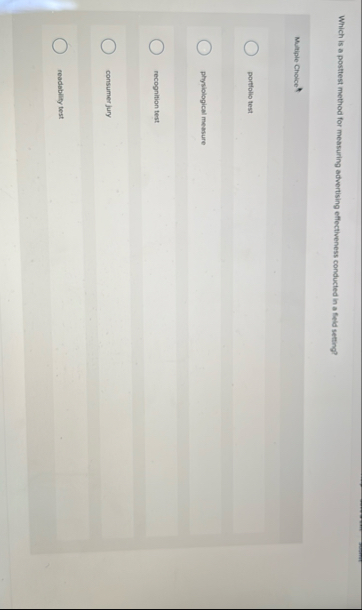 Which is a posttest method for measuring