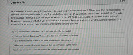 Question 4 9 1 pts Beauteous Maximus Compary