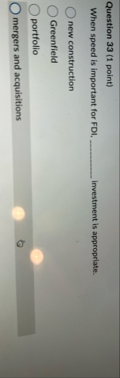 Question 3 3 ( 1 point ) When speed is important
