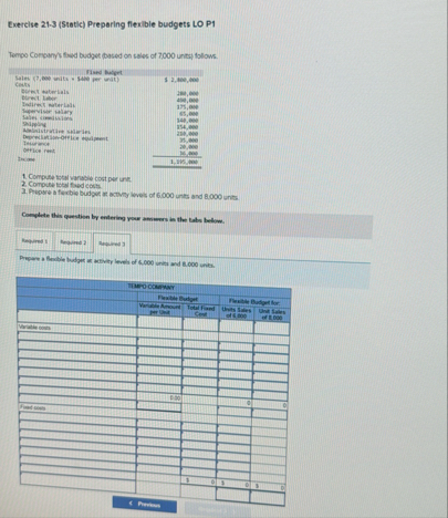 Exercise 2 1 . 3 ( 5 tatic ) Preparing fiexible