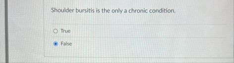 Shoulder bursitis is the only a chronic