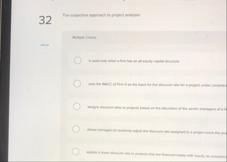 3 2 The subjective approach to project analysis: