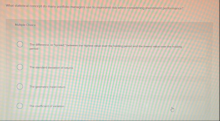 What satistical concept do many portlolio