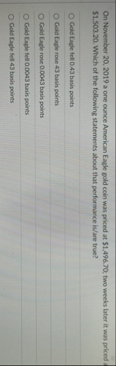 On November 2 0 , 2 0 1 9 a one ounce American