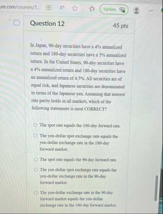 are.com / courses / 1 . . . Q Question 1 2 4 5