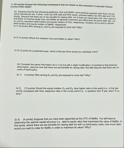 ( 3 0 points ) Answer the following brainteasers