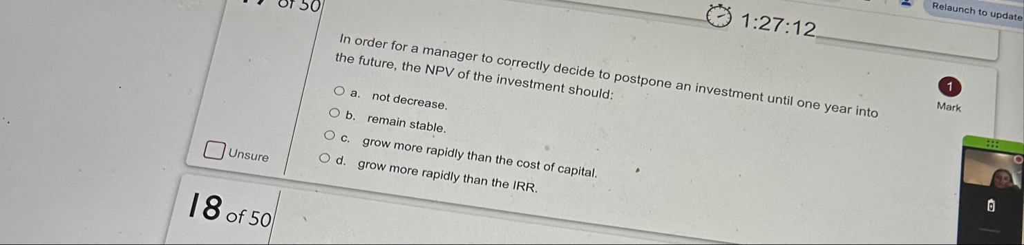 1 : 2 7 : 1 2 Relaunch to update In order for a