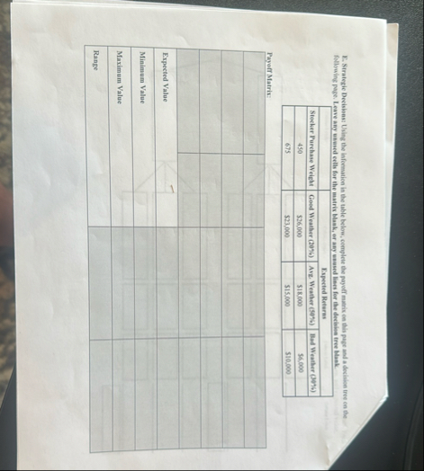 E . Strategic Decisions: Using the information in