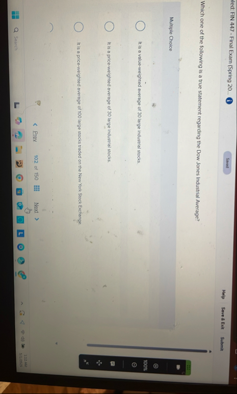 led: FIN 4 4 7 - Final Exam ( Spring 2 0 . . . i