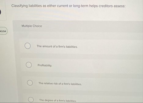 Classifying liabilities as either current or long