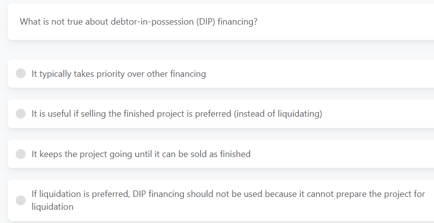 What is not true about debtor - in - possession (