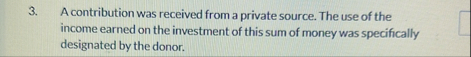 A contribution was received from a private