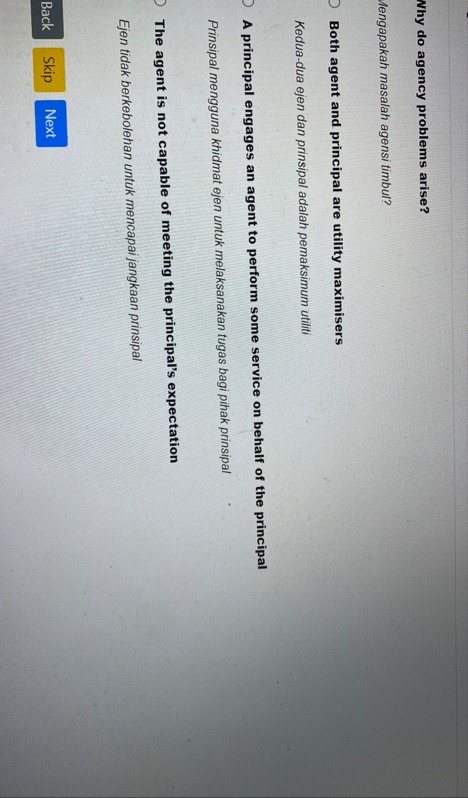 Nhy do agency problems arise? Mengapakah masalah