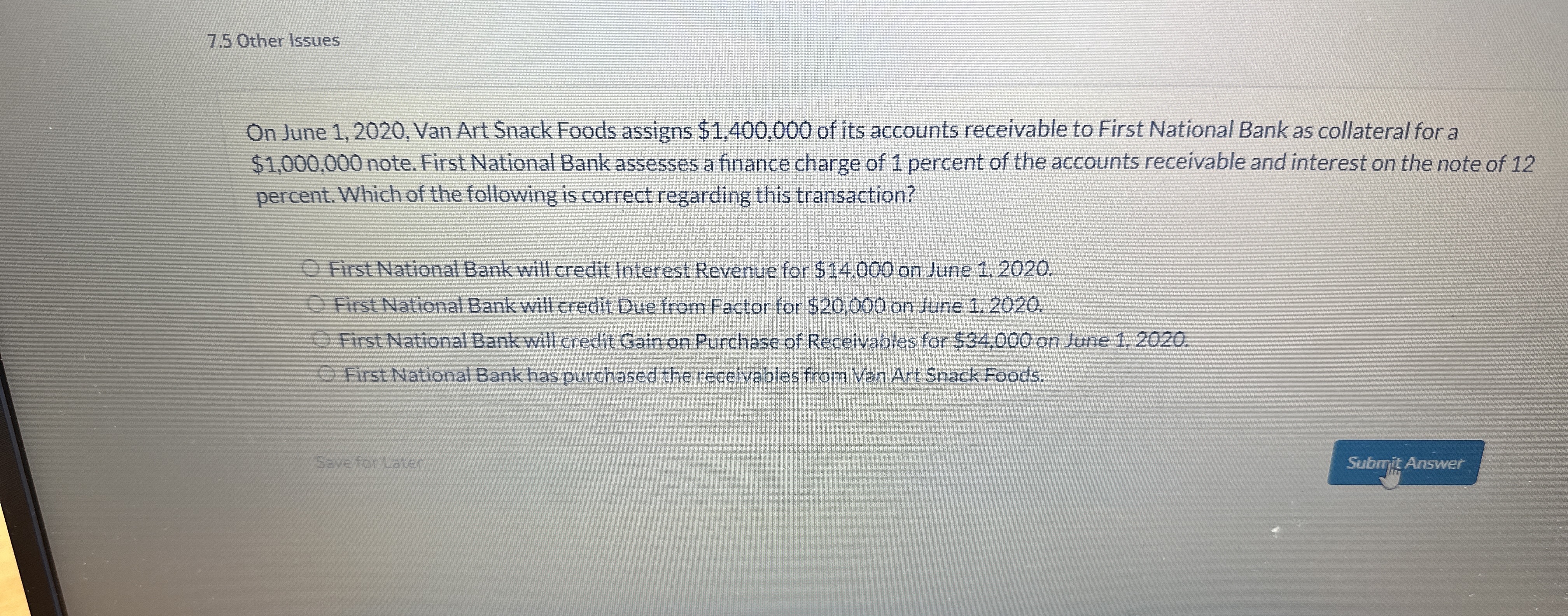 7 . 5 Other Issues On June 1 , 2 0 2 0 , Van Art