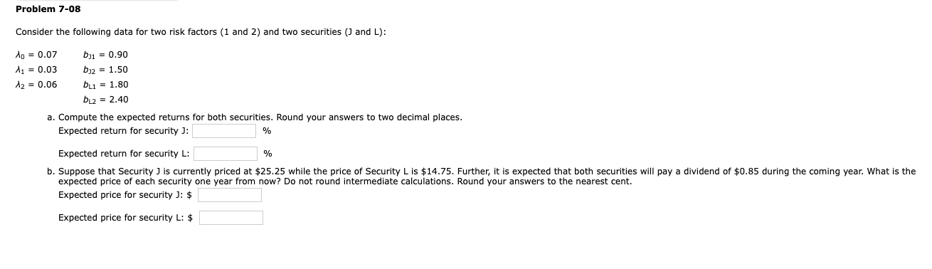 eBook Problem 7 - 0 8 Consider the following data