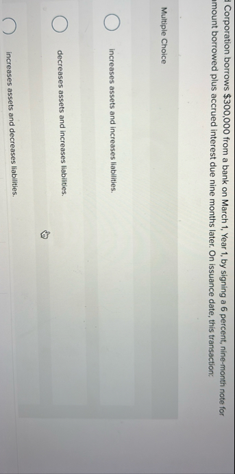 Corporation borrows $ 3 0 0 , 0 0 0 from a bank