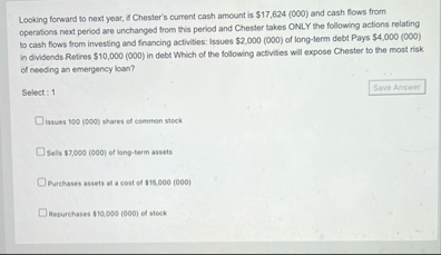 Looing forward to next year, if Chester's current