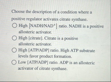 Choose the description of a condition where a
