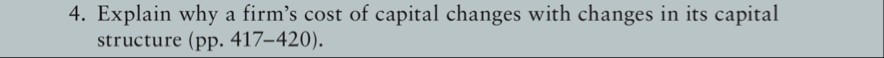 Explain why a firm's cost of capital changes with