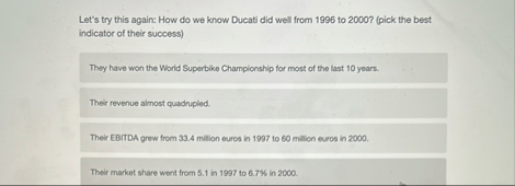 Let's try this again: How do we know Ducati did