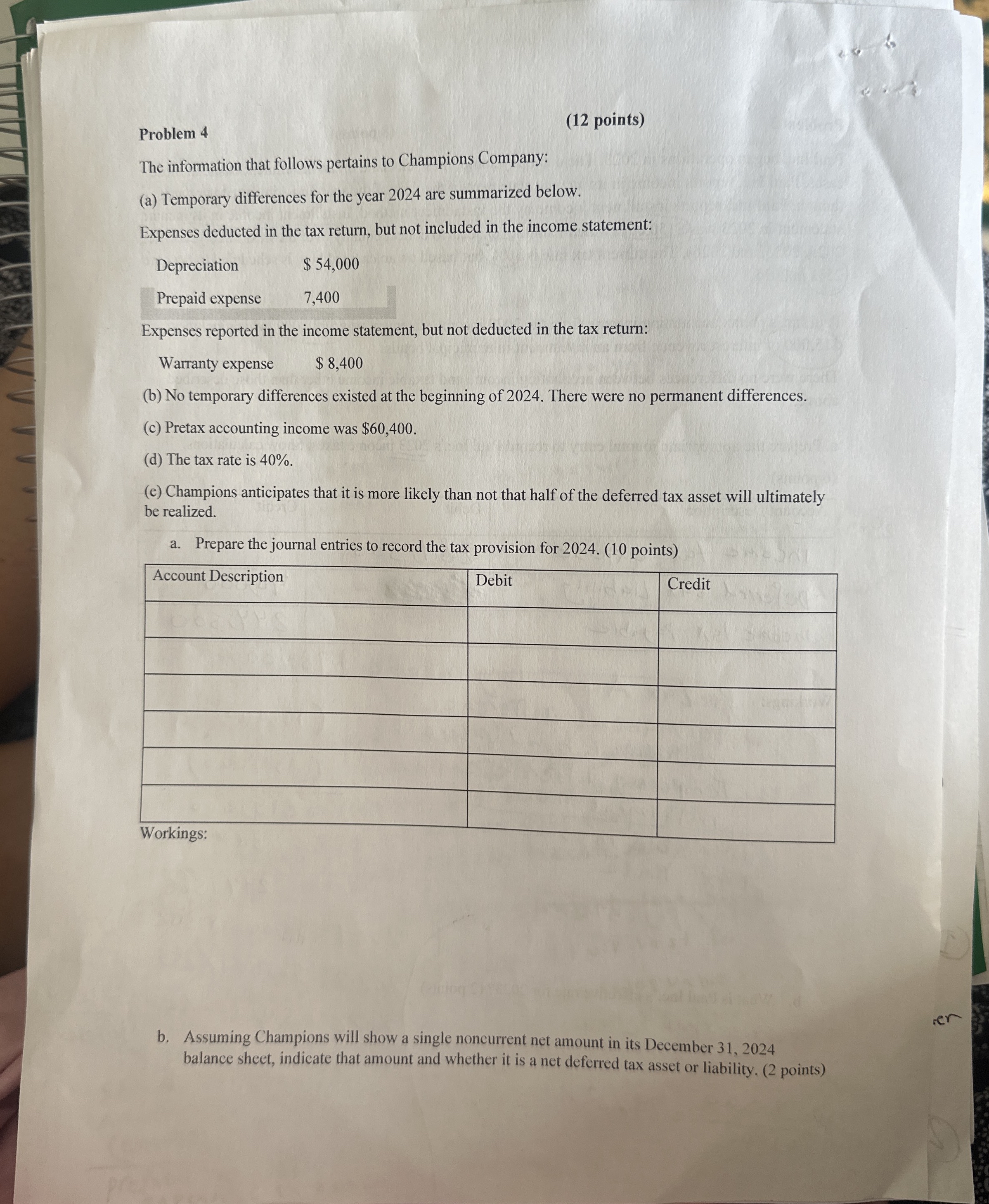 Problem 4 ( 1 2 points ) The information that