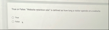 True or False: "Website retention rate" is