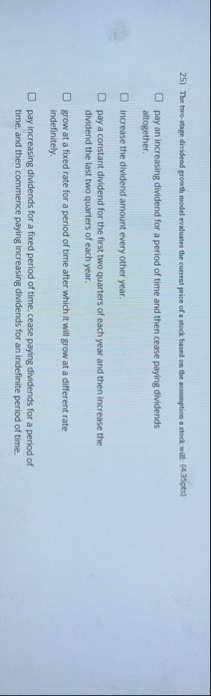 The two - stage dividesd growth model evaluates