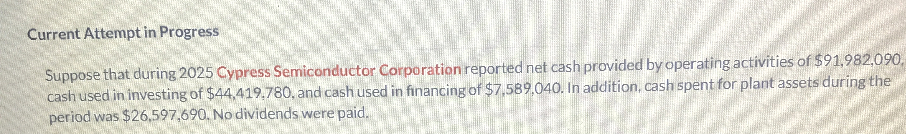 Current Attempt in Progress Suppose that during 2