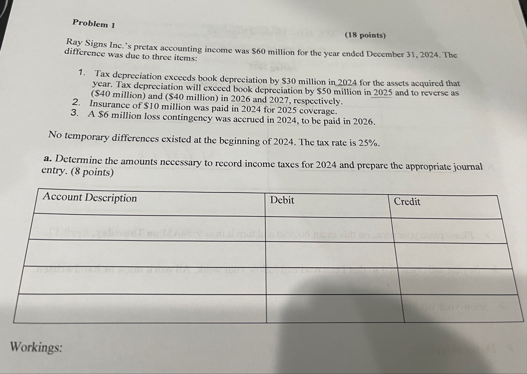 Problem 1 ( 1 8 points ) Ray Signs Inc. ' s