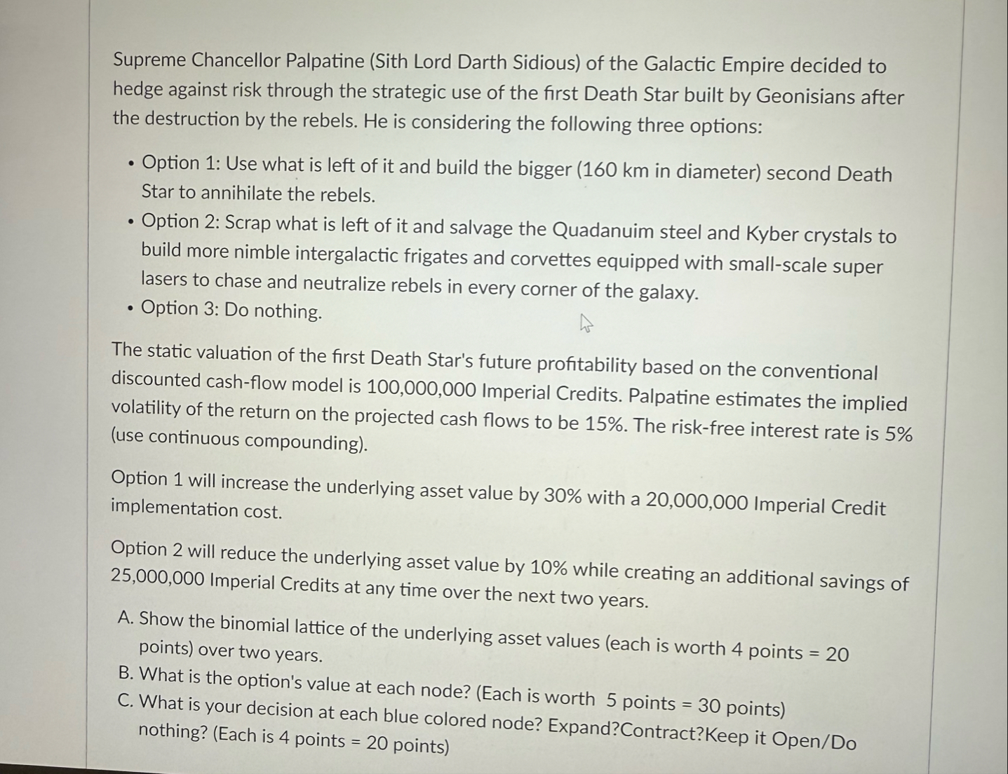 Please show your work on excel for the problem,