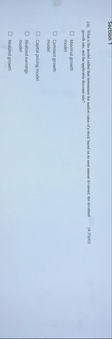 Section 1 What is the model called that