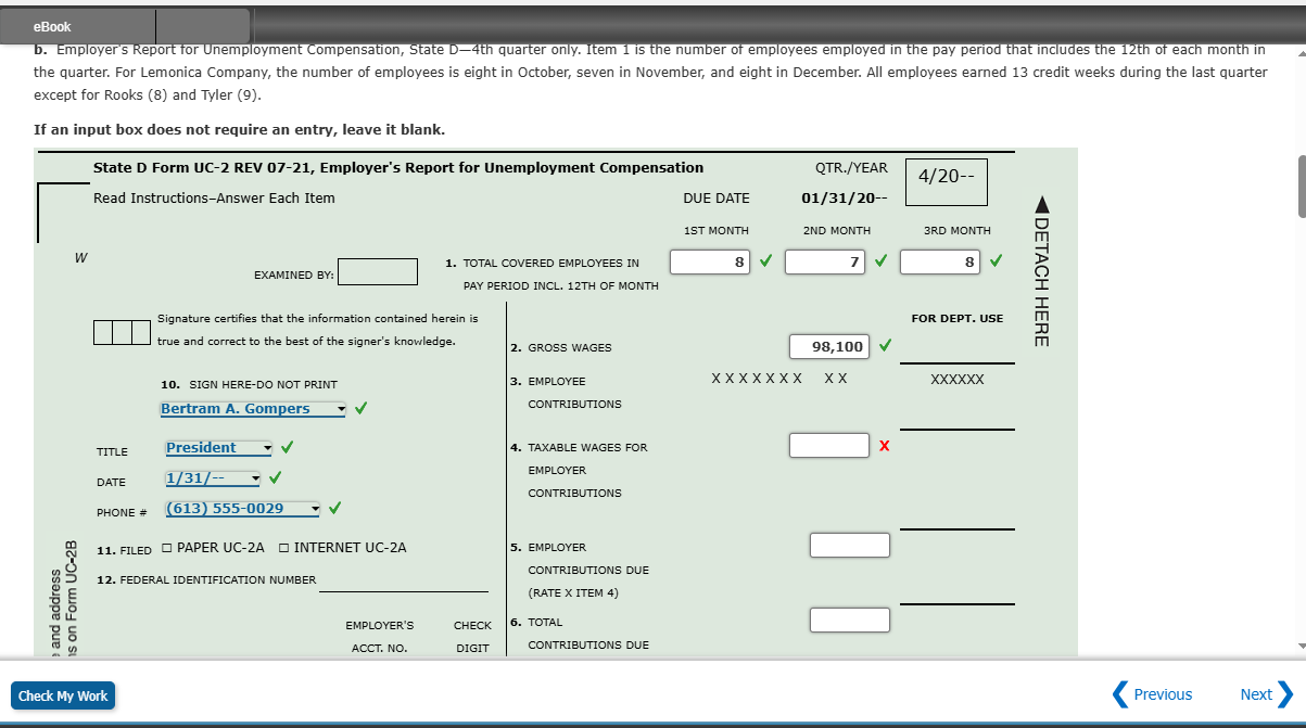 State D Form UC - 2 REV 0 7 - 2 1 , Employer's