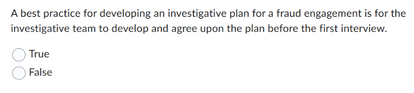 A best practice for developing an investigative