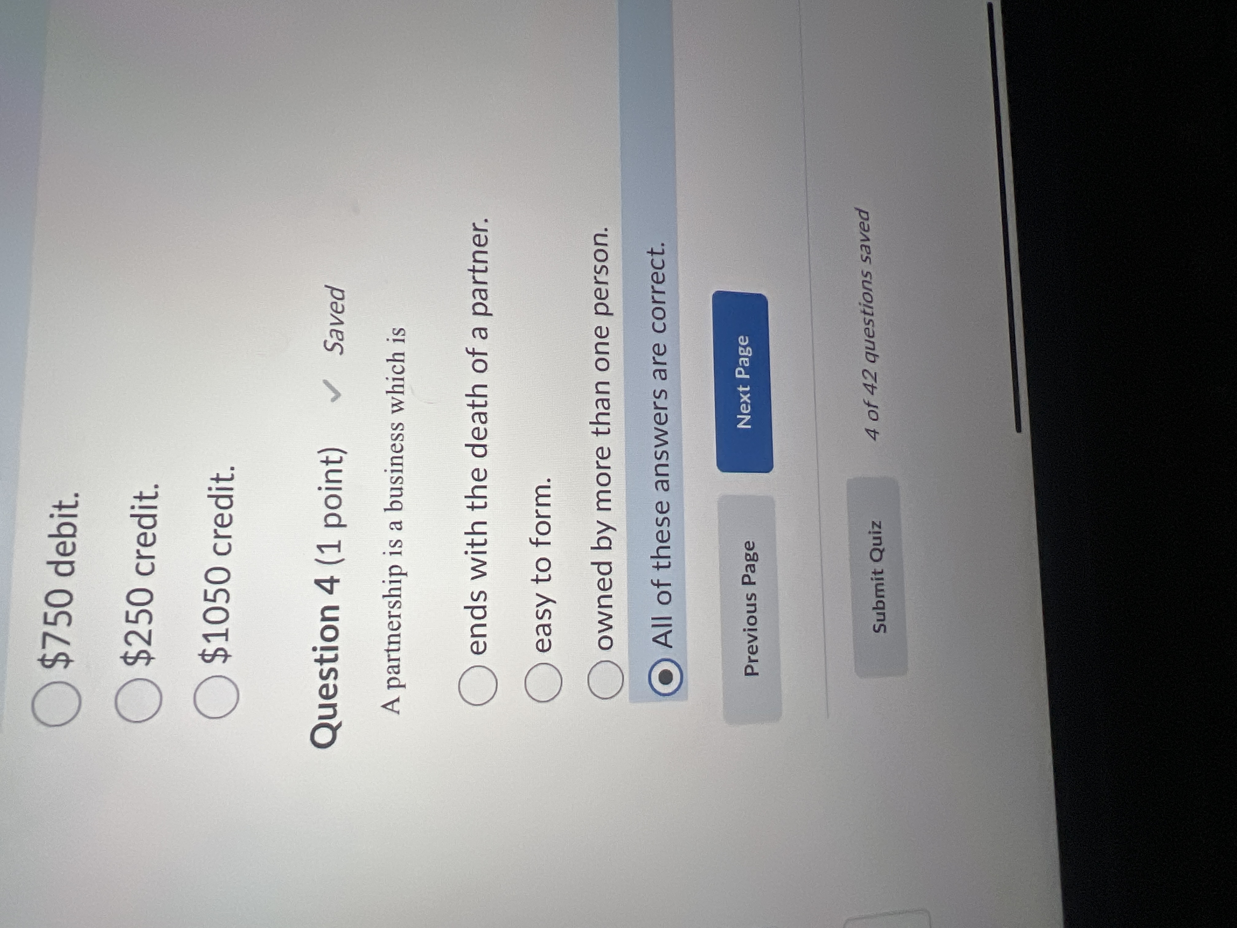 \ ( \ $ 7 5 0 \ ) debit. \ ( \ $ 2 5 0 \ )