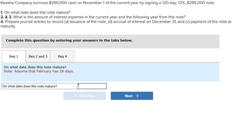 Keesha Company borrows \ ( \ $ 2 9 5 , 0 0 0 \ )