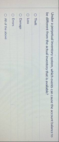 Under a perpetual inventory system, which events