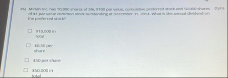 Mirlah Inc has 1 0 . 0 0 0 shares of 5 % . $ 1 0