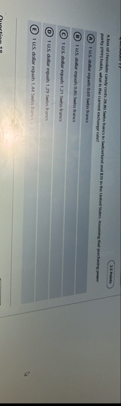 2 . 5 Points A box of chocolate carndy costs 2 8