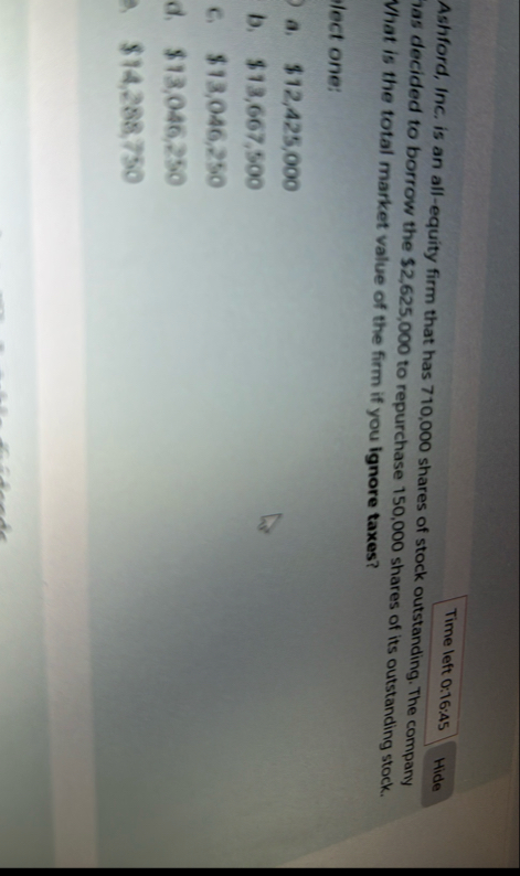 Time left 0 : 1 6 : 4 5 Ashford, Inc. is an all -