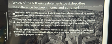 Which of the following statements best describes