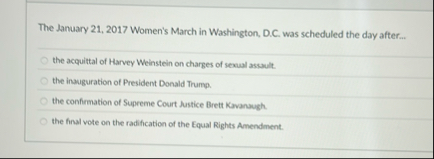 The January 2 1 , 2 0 1 7 Women's March in