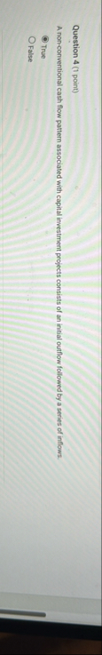 Question 4 ( 1 point ) A non - conventional cash