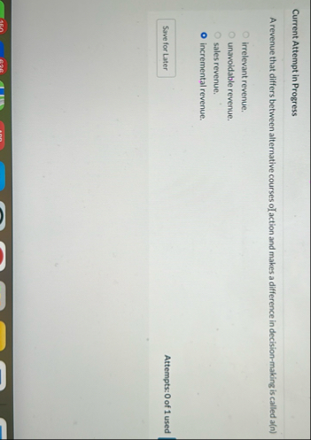 Current Attempt in Progress A revenue that