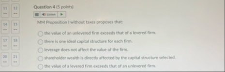 1 1 1 2 1 4 1 5 the value of an unlevered firm