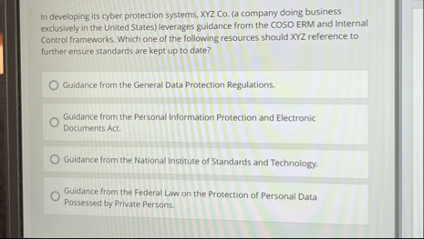 In developing its cyber protection systems, XYZ