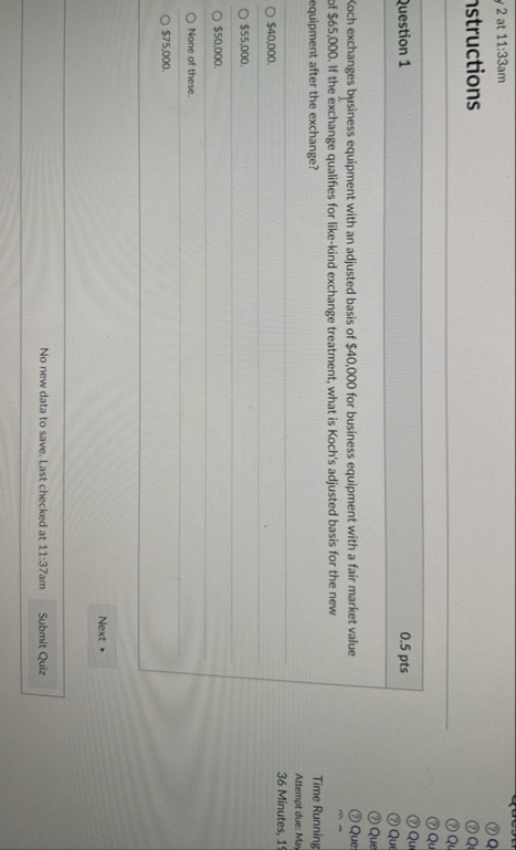 2 at 1 1 : 3 3 am istructions Question 1 0 . 5