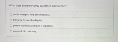 What does the uncertainty avoidance index