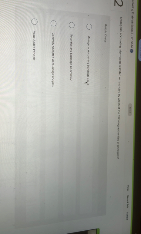 octoring Enabled: Exam 3 - Ch 1 0 - 1 4 Help