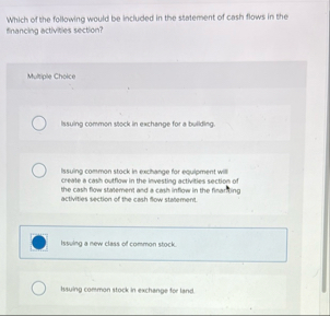 Which of the following would be included in the