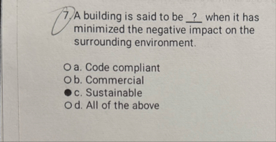 A building is said to be q , when it has